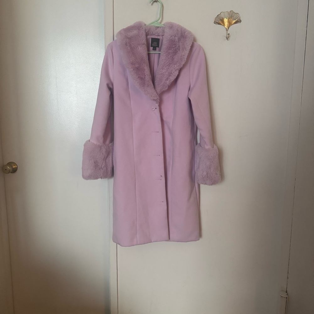 Wild Fable Lilac Teddy Jacket with Faux Fur Trim